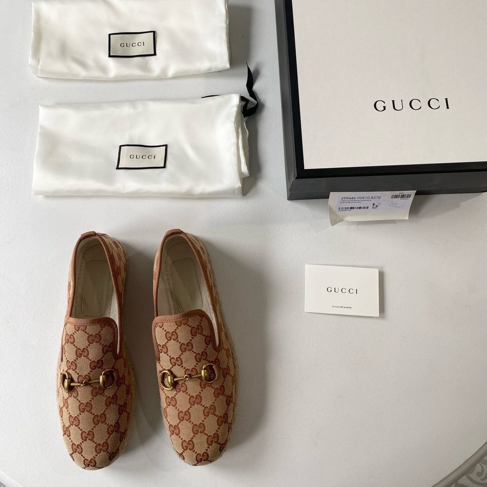 Gucci Shoes GG Monogram Horsebit Detail Fria Espadrilles - Picture 11 of 16